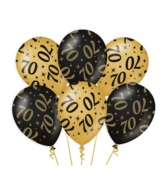 Ballonnen Classy 70 jaar zwart-goud