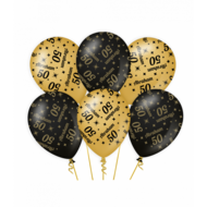 Ballonnen Classy Abraham 50 jaar zwart-goud