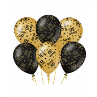 Ballonnen Classy Sarah 50 jaar zwart-goud