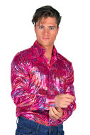 Shirt disco heren roze