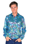 Shirt disco heren turquoise