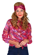 Shirt disco dame roze