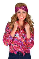 Shirt disco dame roze