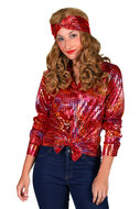 Shirt disco dame rood