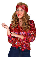 Shirt disco dame rood