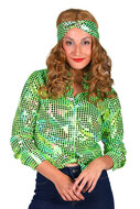 Shirt disco dame groen