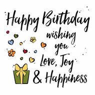 Wenskaart happy birthday wishing you love