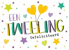 Wenskaart een Tweeling Gefeliciteerd