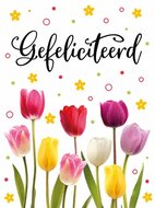 Verjaardagskaart XL Gefeliciteerd tulpen