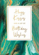 Wenskaart Golden Rush hugs kisses birthday wishes