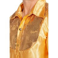 Disco blouse pailetten goud heren
