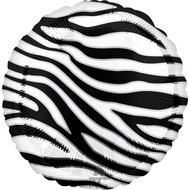Folieballon zebra rond