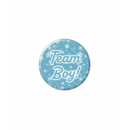 Gender reveal button team boy