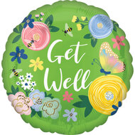 Folieballon get well floral garden