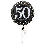 Folieballon 50 sparkling happy birthday