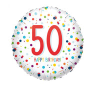 Folieballon 50 confetti happy birthday