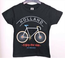 T-shirt zwart Holland enjoy the ride kinderen