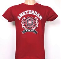 T-shirt rood Amsterdam mokum heren