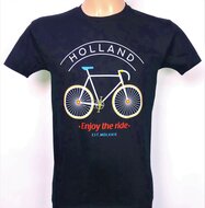 T-shirt zwart Holland enjoy the ride heren