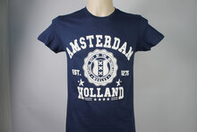 T-shirt blauw Holland Captial city Amsterdam heren