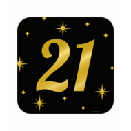 Huldeschild decoratie Classy 21 jaar zwart-goud