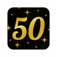 Huldeschild decoratie Classy 50 jaar zwart-goud