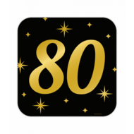 Huldeschild decoratie Classy 80 jaar zwart-goud