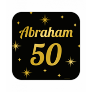 Huldeschild decoratie Classy Abraham 50 zwart-goud