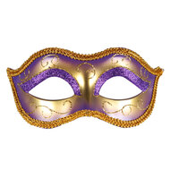 Oogmasker Venice Paars-Goud