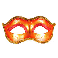 Oogmasker Venice Rood-Goud