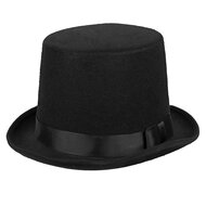 Hoge hoed zwart vilt luxe