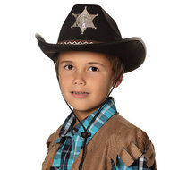 Cowboyhoed Sheriff kind zwart