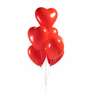 Ballonnen hartjes rood 6 stuks