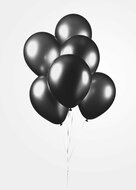 Ballonnen metallic zwart 10 stuks