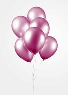 Ballonnen metallic hot pink 10 stuks