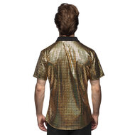 Shirt disco diamond goud heren