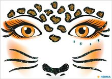 Face art sticker luipaard