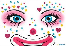 Face art sticker clown