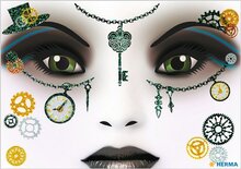 Face art sticker steampunk sleutel