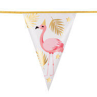 Vlaggenlijn hawaii Flamingo goud-wit