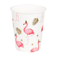 Bekertjes hawaii Flamingo goud-wit