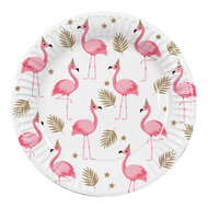 Bordjes hawaii Flamingo goud-wit