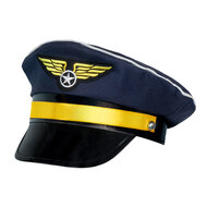 Pilotenpet gezagvoerder blauw verstelbaar