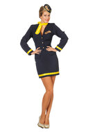 Stewardess kostuum blauw dames