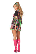 Hippie jurk zwart-roze dames