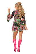 Hippie jurk zwart-roze dames