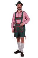 Oktoberfest Klaus lederhosen groen en overhemd rood-wit