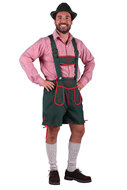 Oktoberfest Klaus lederhosen groen en overhemd rood-wit