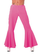 Hippie flared broek roze heren