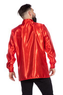 Ruches blouse rood satijn